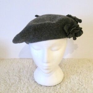 Wool Felt Floral Beret